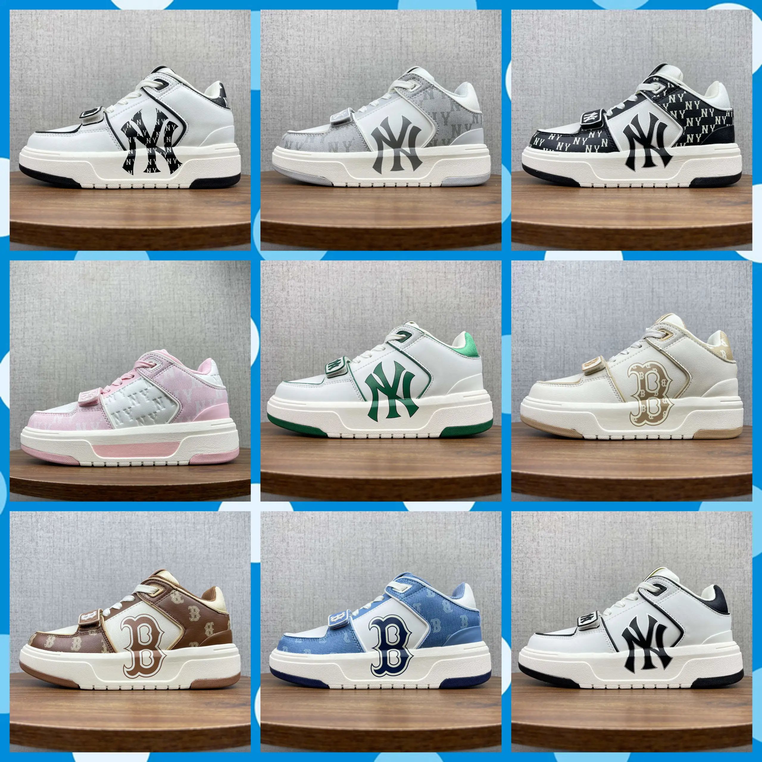 MLB Chunky Liner New York Yankees Sneakers in White and Black