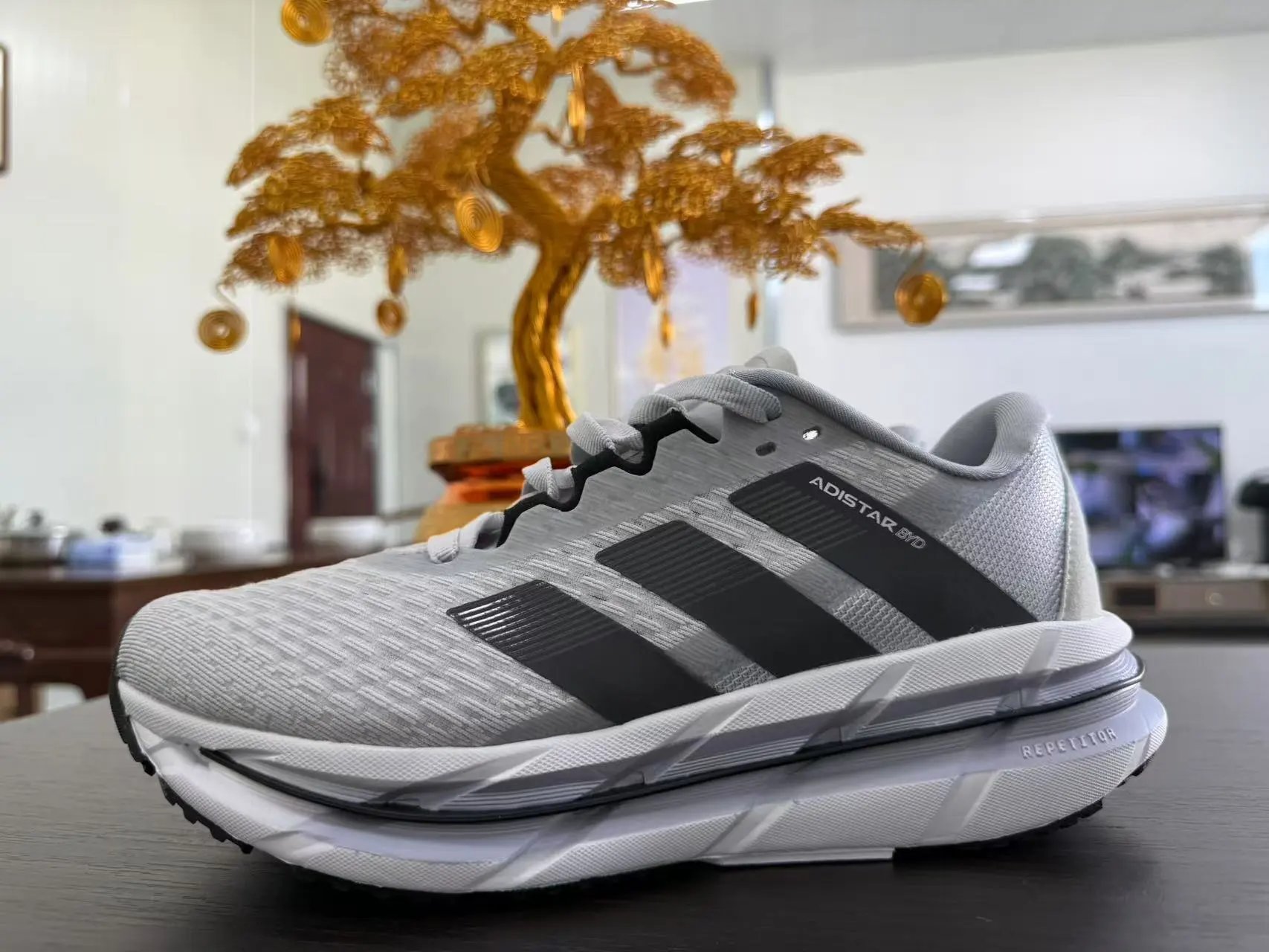Adidas Adistar White Black Running Shoes - 7