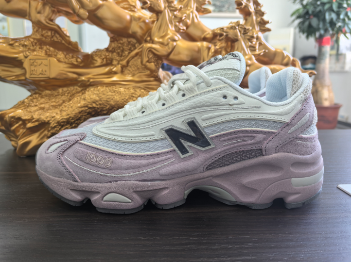 New Balance 1000 Pink Green Beige Chunky Sneakers - 4