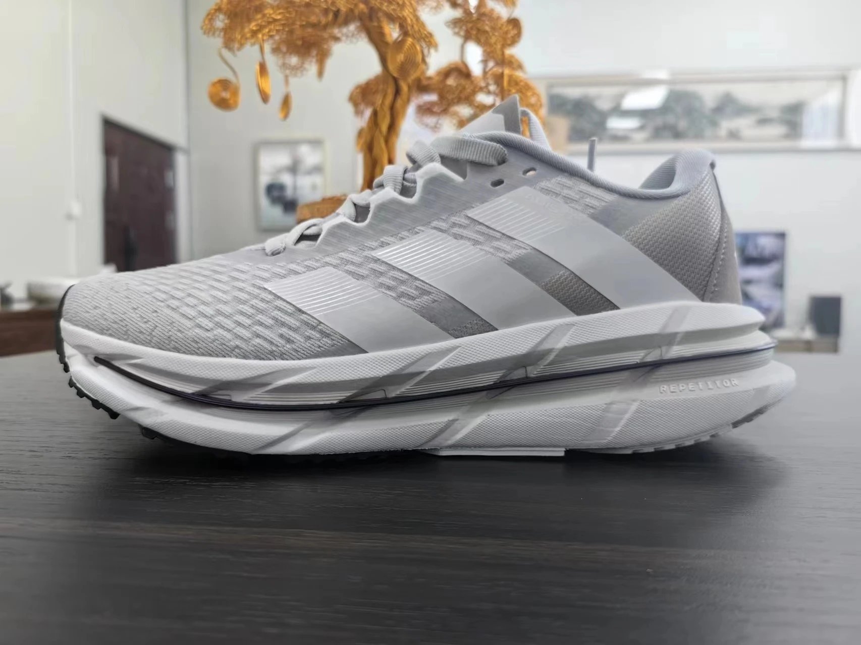 Adidas Adistar White Black Running Shoes - 9