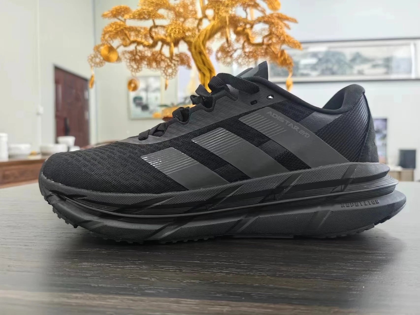 Adidas Adistar White Black Running Shoes - 8