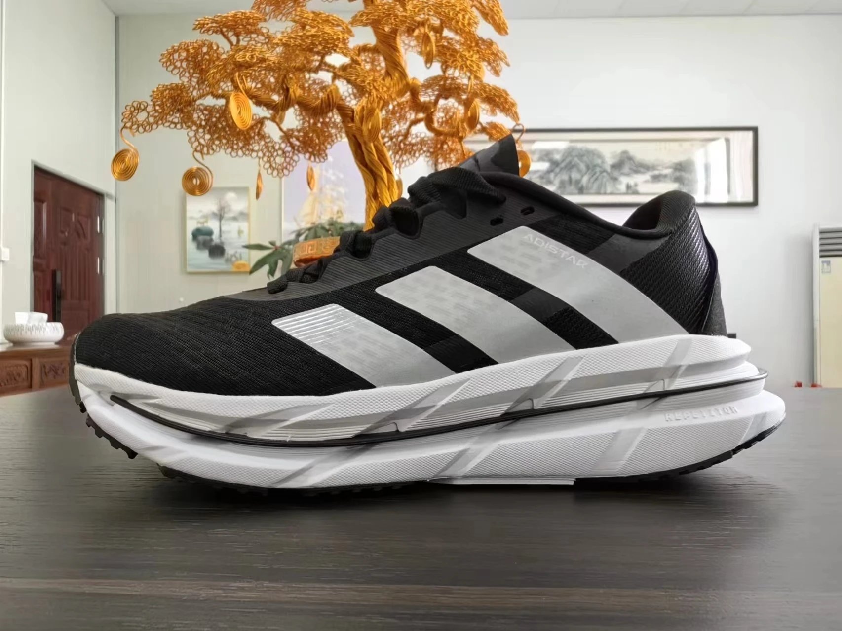 Adidas Adistar White Black Running Shoes