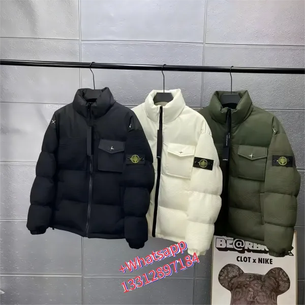 Stone Island Shadow Project Down Jacket Black / White / Army Green - 1