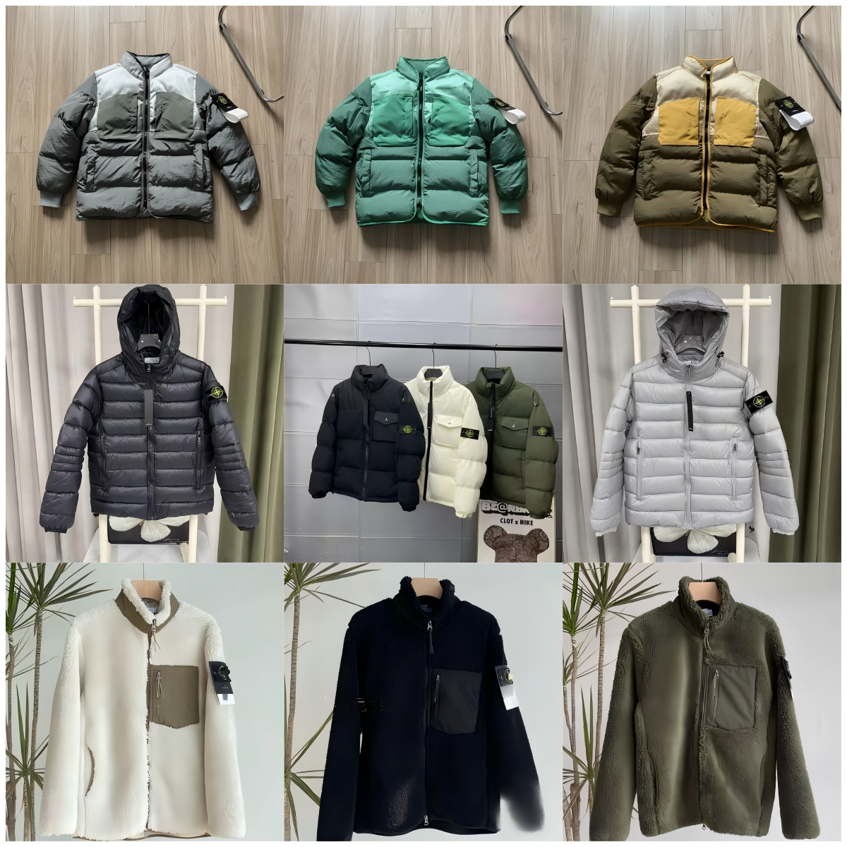 Stone Island Color Block Puffer Jacket and Fleece Styles
