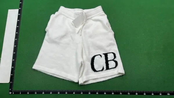 Cole Buxton CB Logo Terry Shorts White Shorts - 1