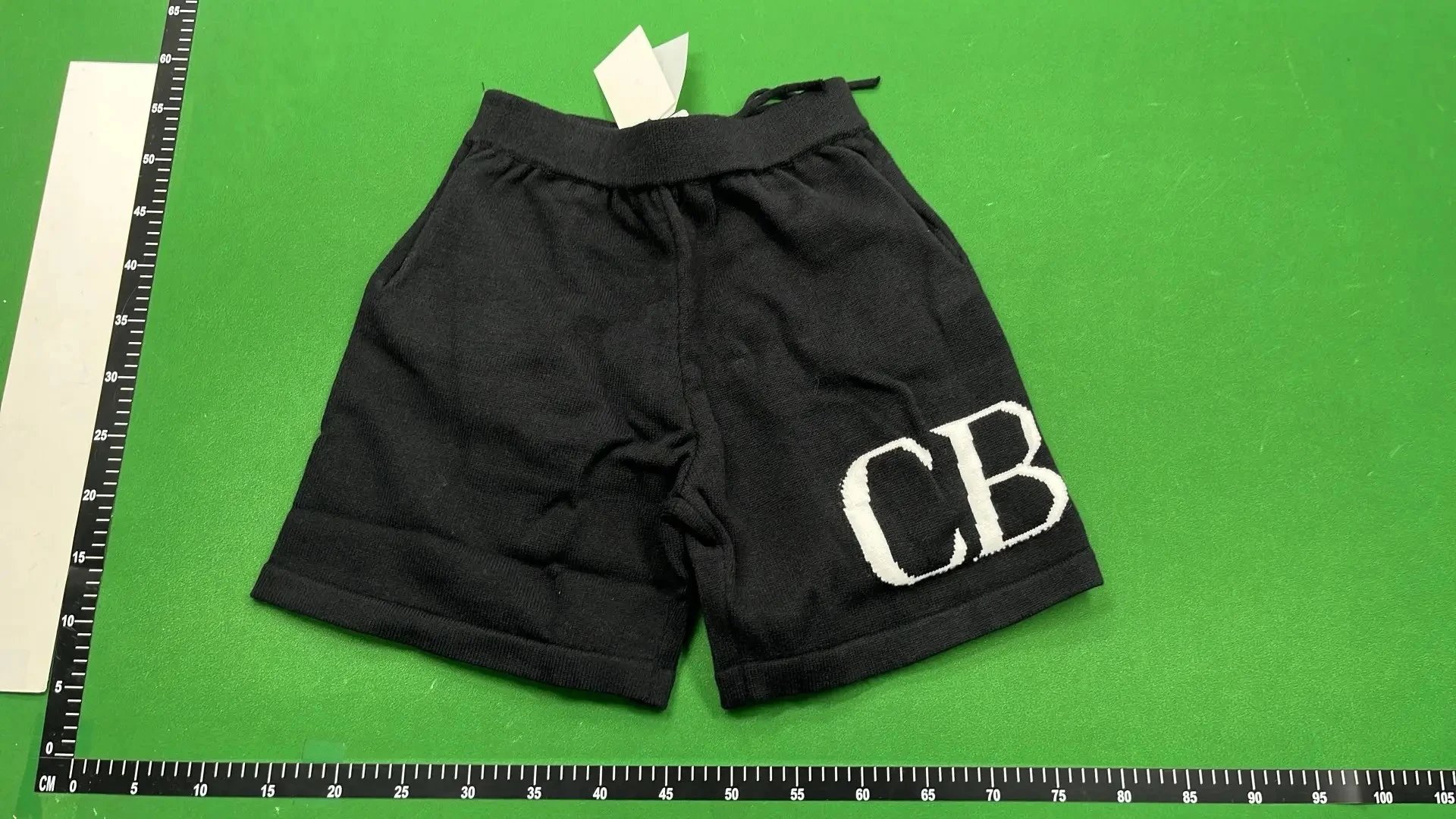 Knitted drawstring shorts in black