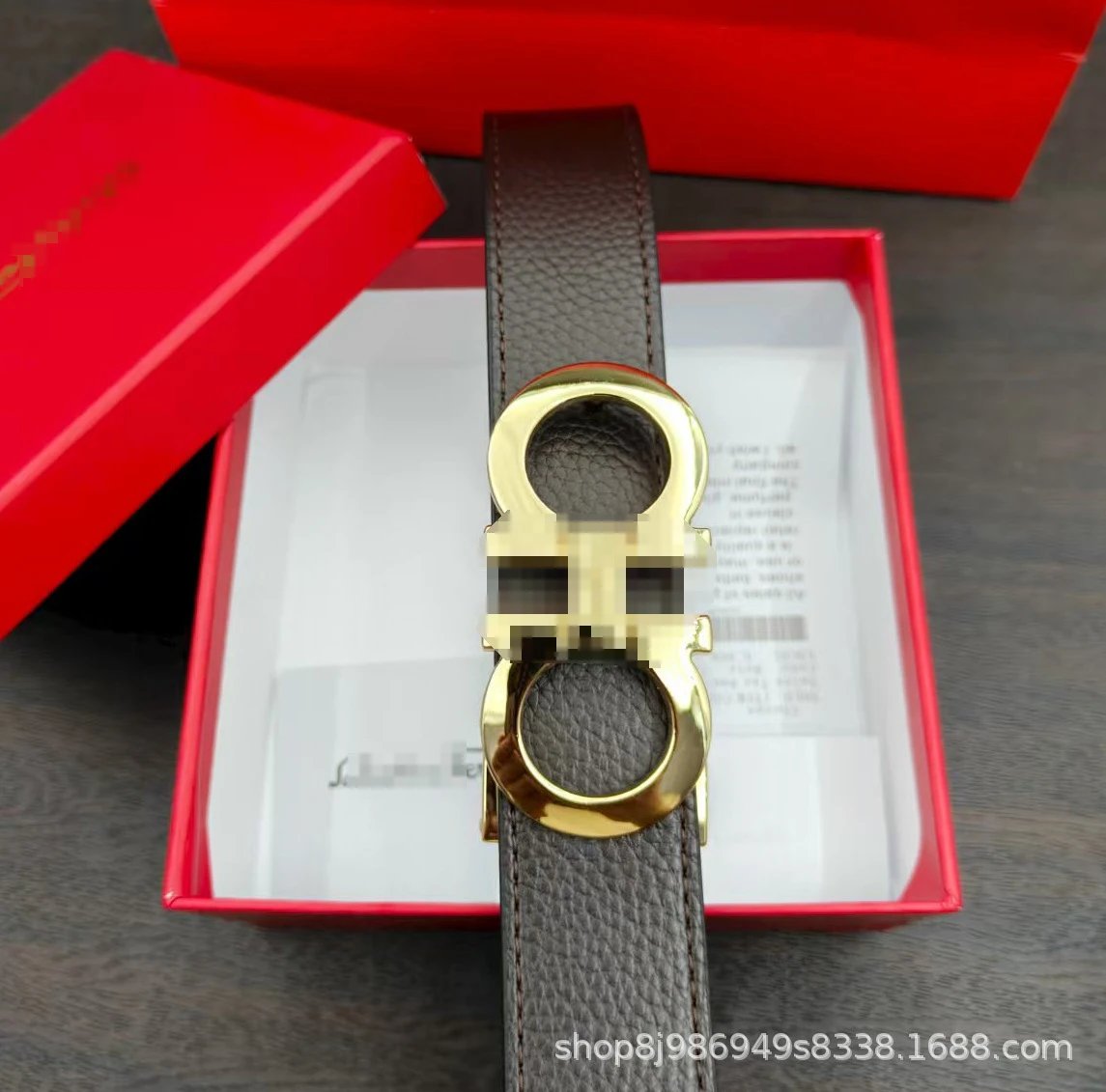 Coffee Pebbled Leathe (Gold buckle)