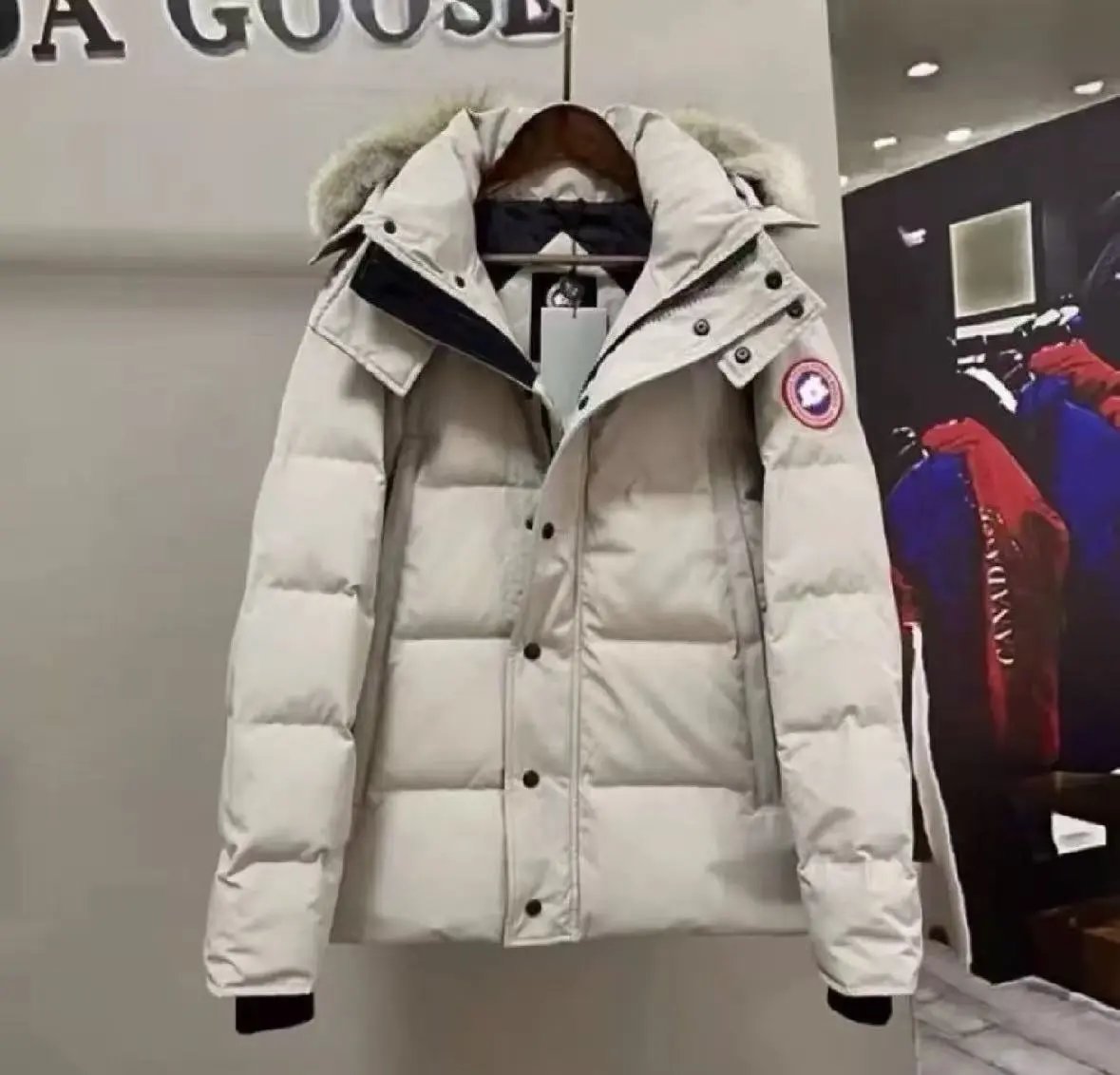 White fur collar