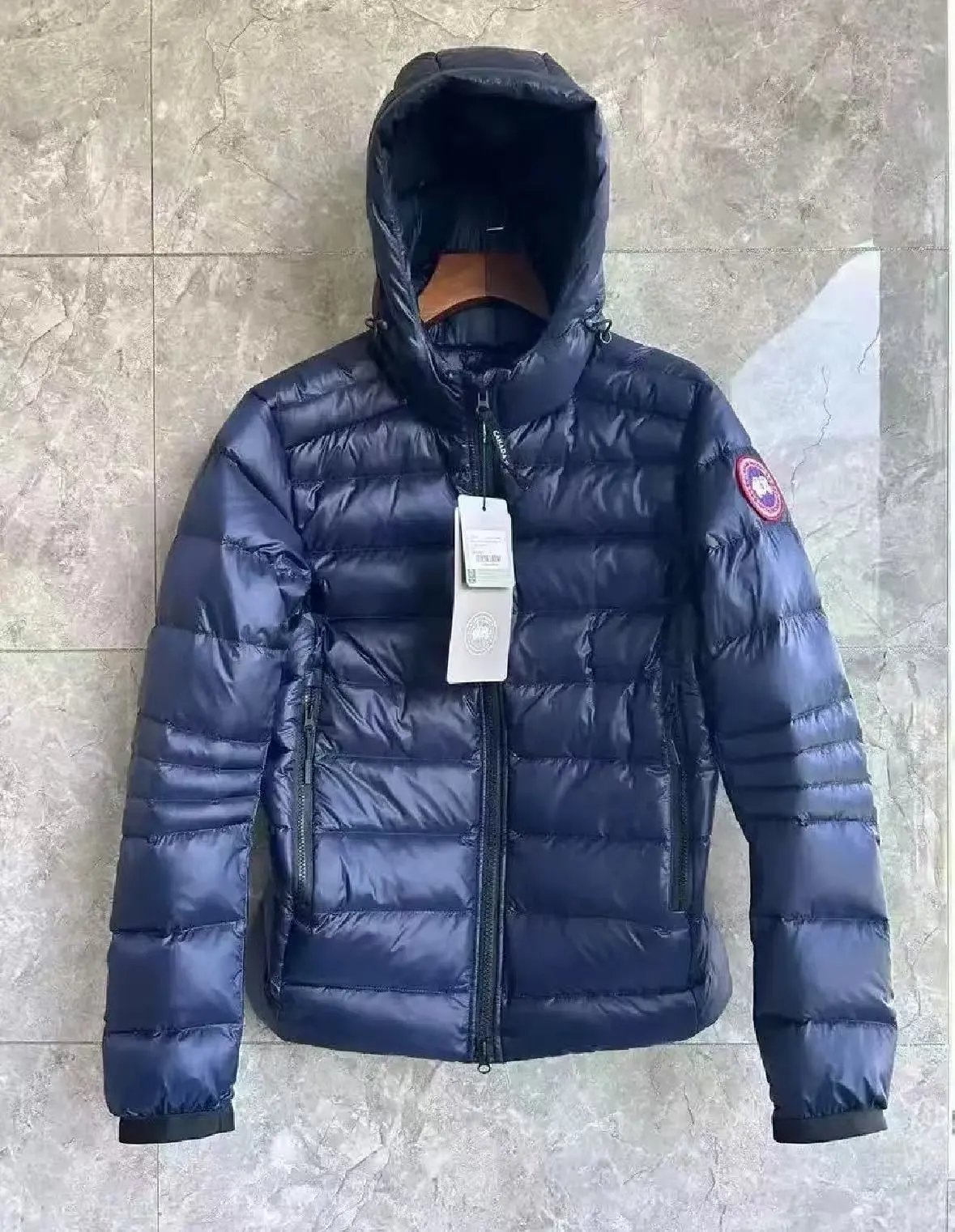 Deep blue down jacket