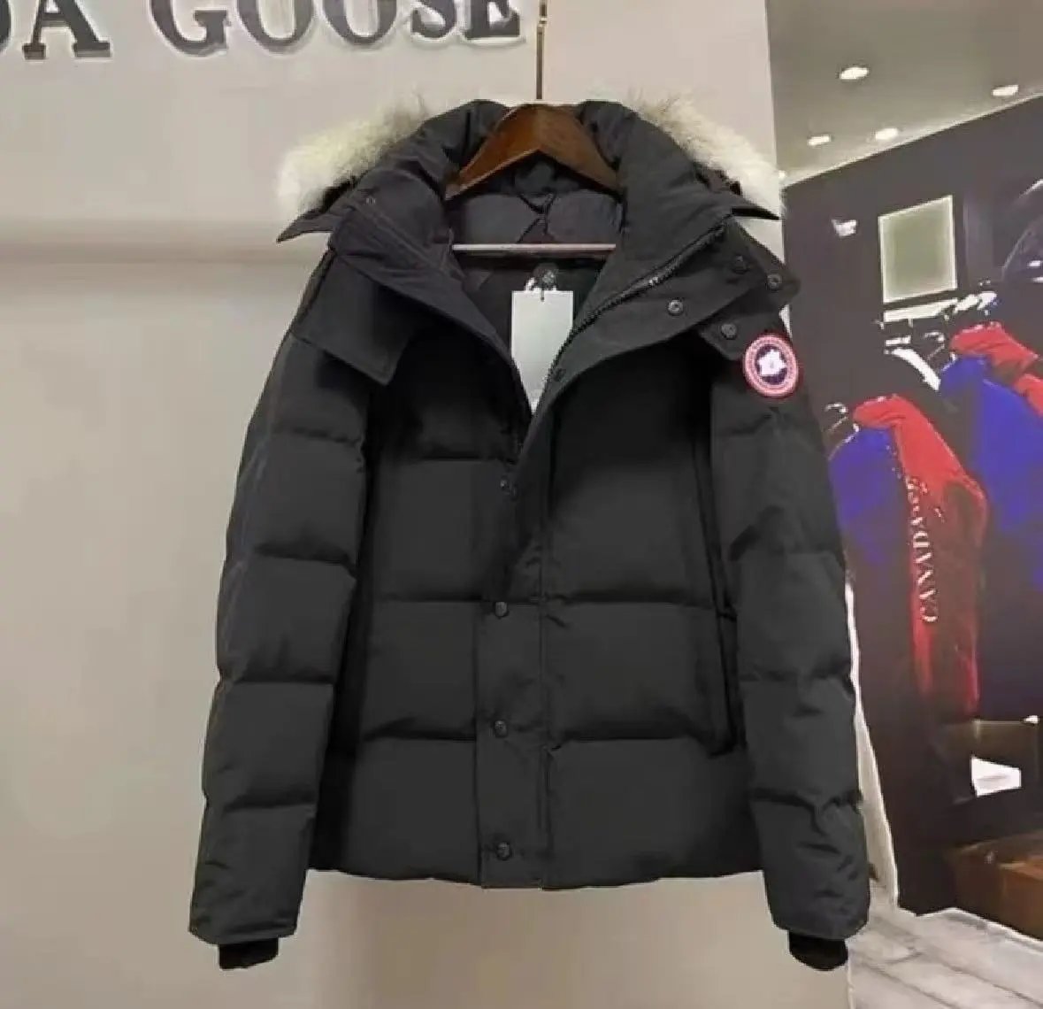Black fur collar