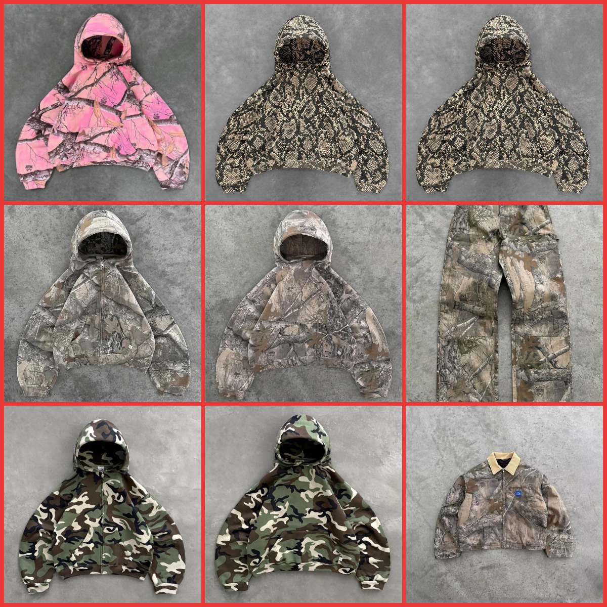 Akimbo Club Camo Print Oversized Hoodie and Sweatpants Set