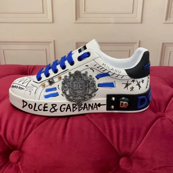 Dolce & Gabbana Milano Sketch Sneakers White Blue - 1