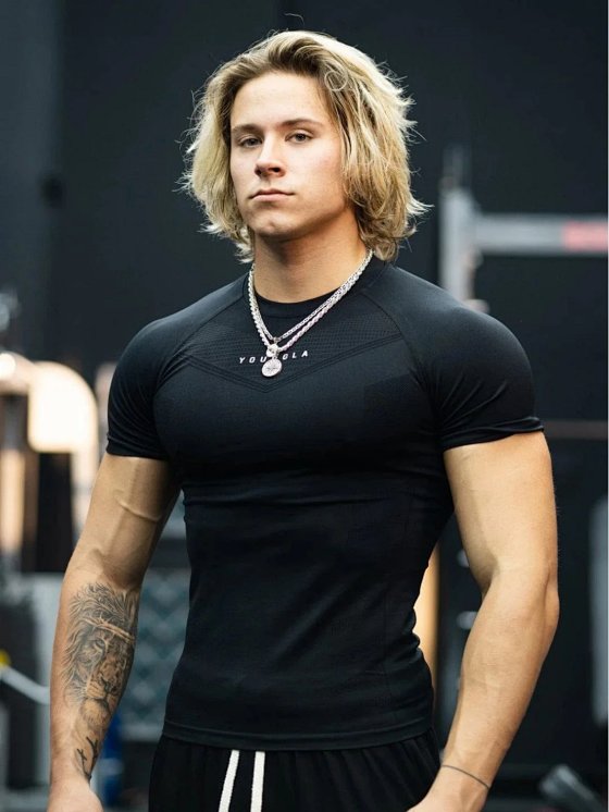 Men's Quick-Dry Breathable Stretch Fitness T-Shirt for Sports, Gym, Running, Basketball & Outdoor Activities