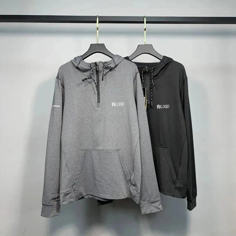 Under Armour Men's Half-Zip Hooded Long Sleeve T-Shirt Workout Casual Athletic Top for Outdoor Wear