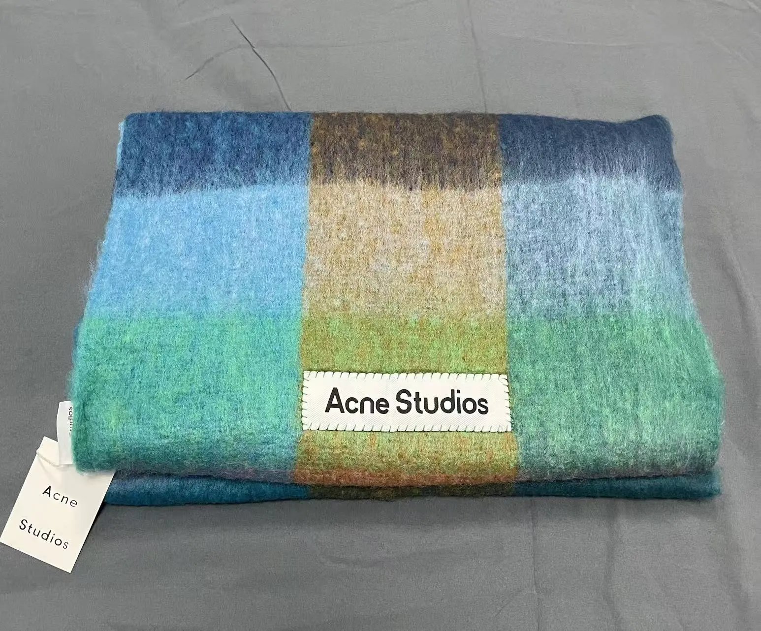 Acne Studios Scarves Brushed Color-Block Scarf — 12934