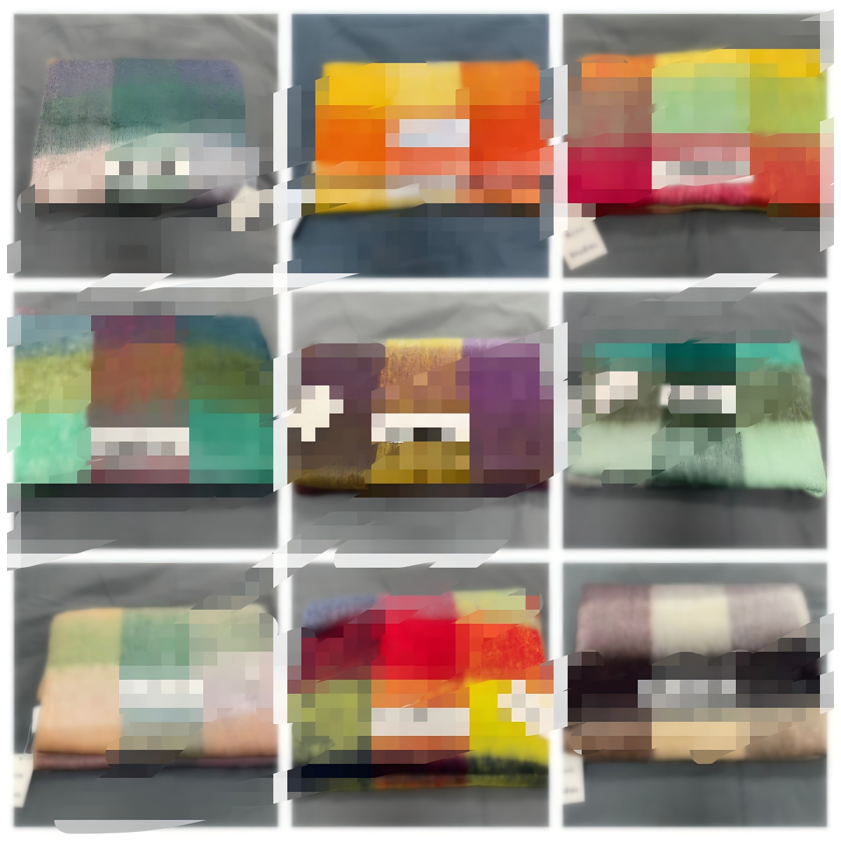 Acne Studios Scarves Brushed Color-Block Scarf image 1