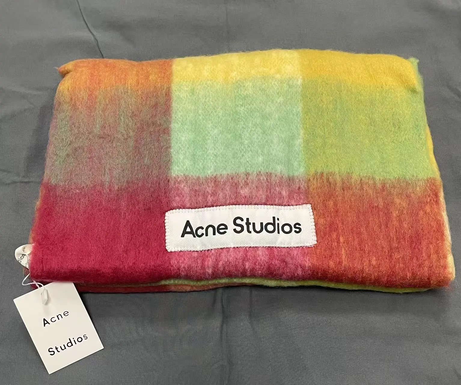 Acne Studios Scarves Brushed Color-Block Scarf — 12927