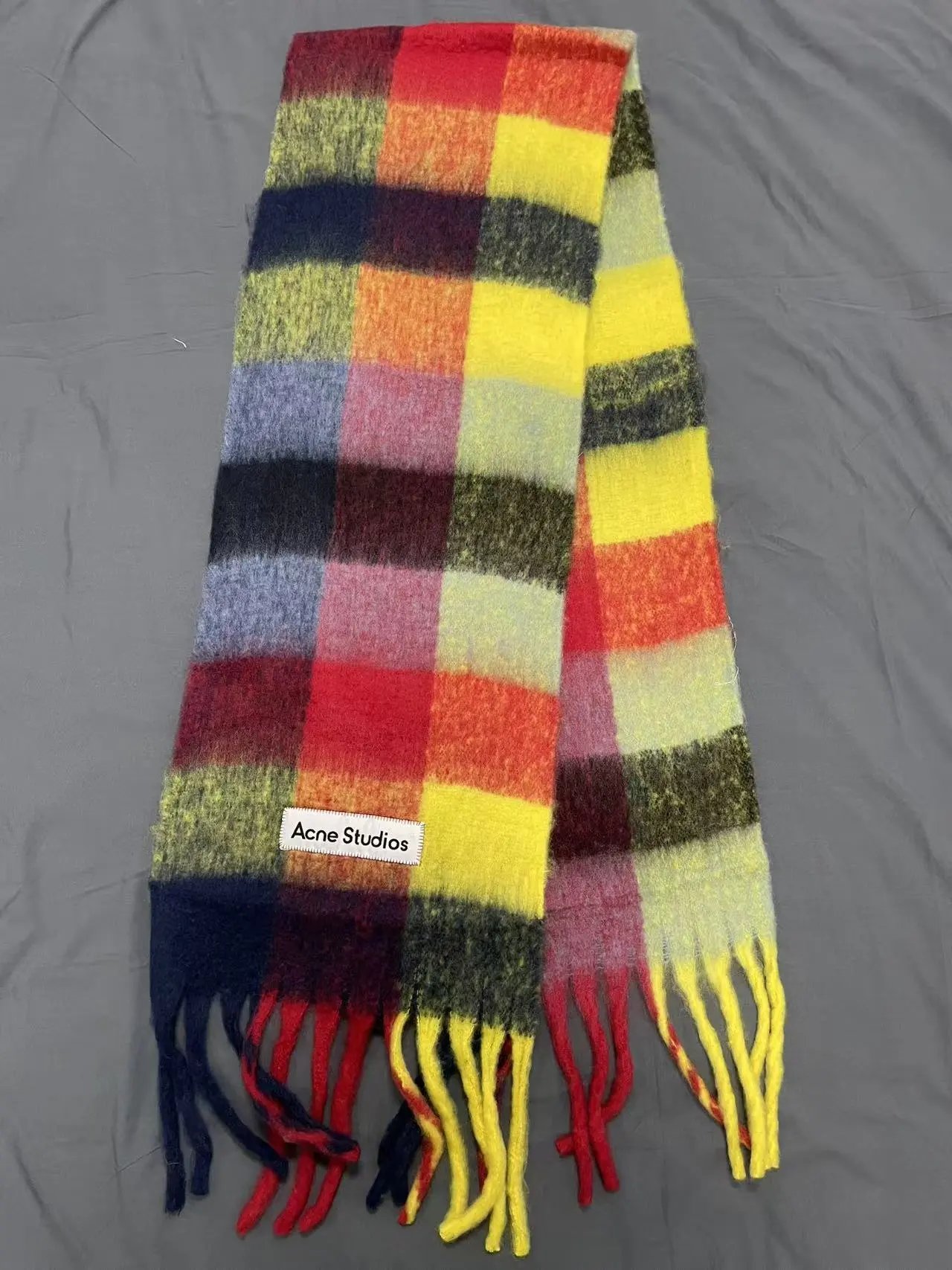 Acne Studios Scarves Brushed Color-Block Scarf — 12935
