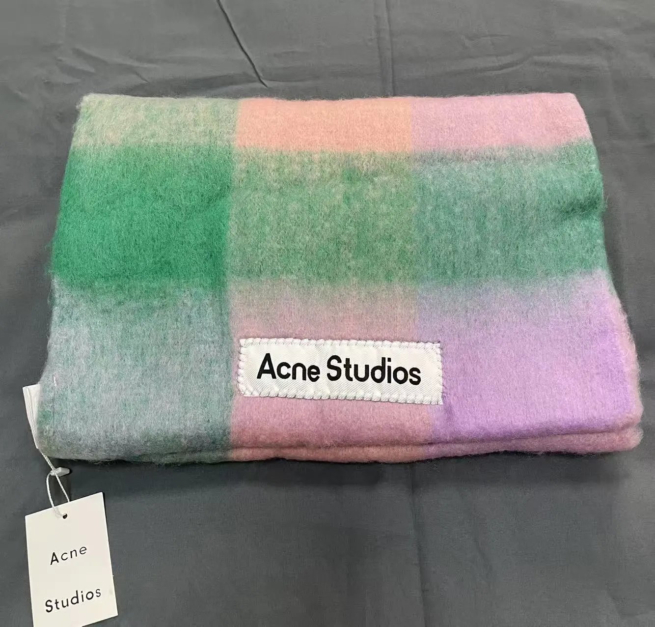 Acne Studios Scarves Brushed Color-Block Scarf — 12944