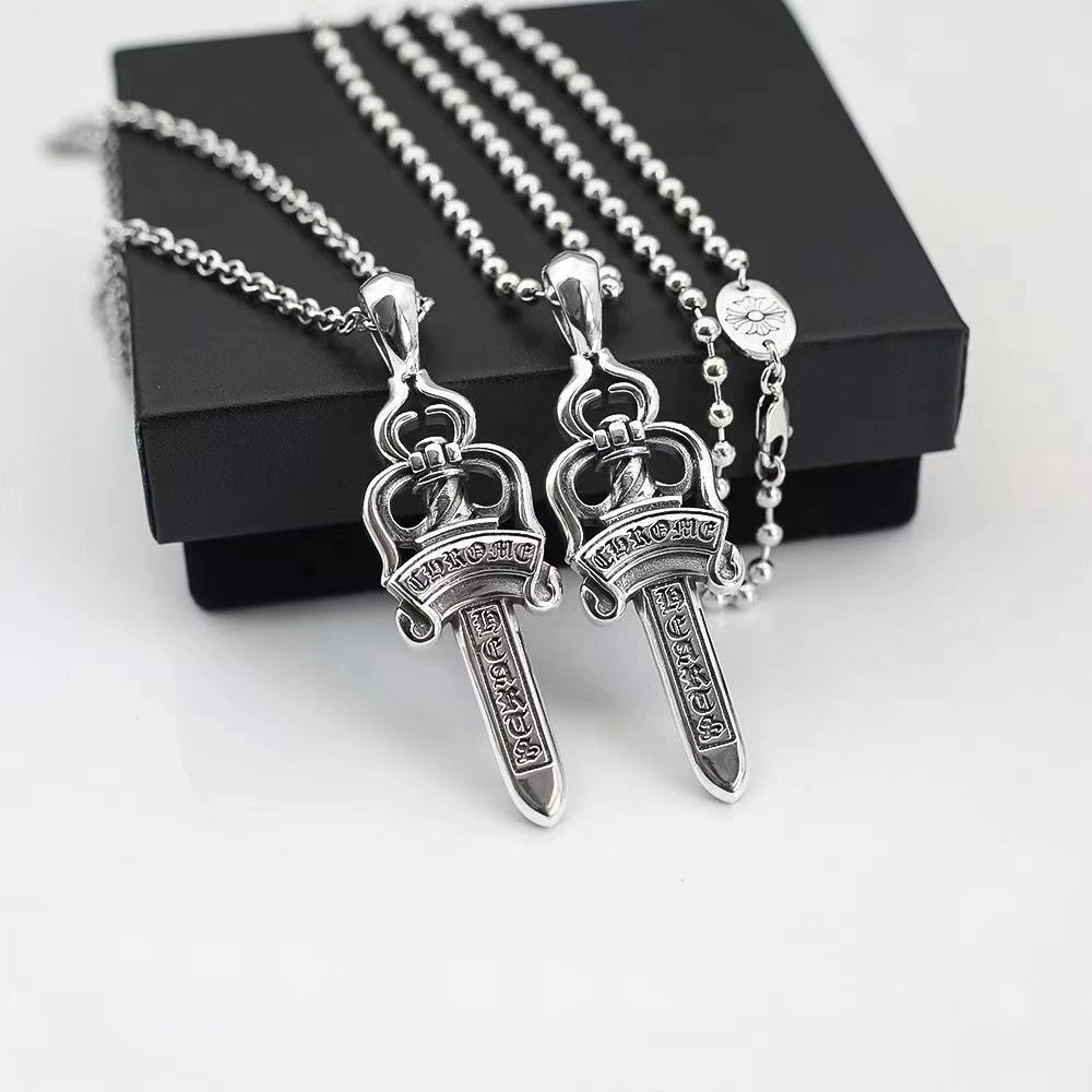 Chrome Hearts Silver Sword Pendant Necklace