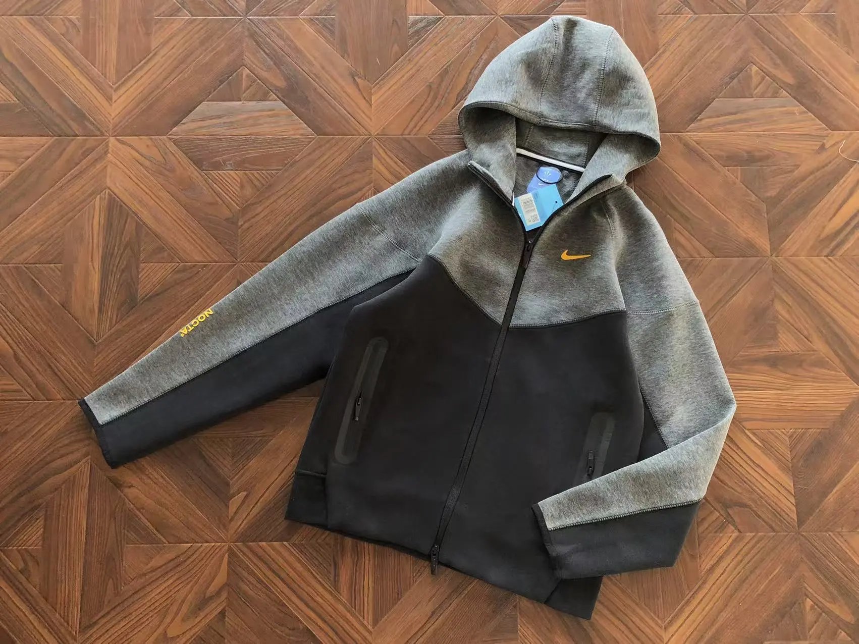 2 Black and Dark Gray Hoodie 8454