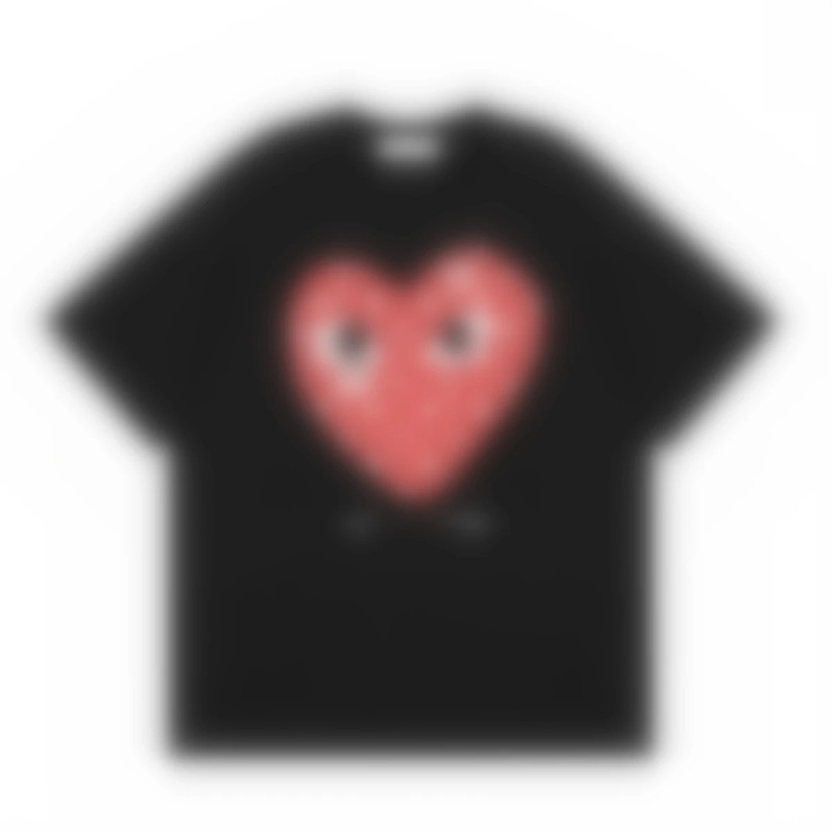 Heart Embroidery Cotton T-Shirt with Red Hearts for Couples