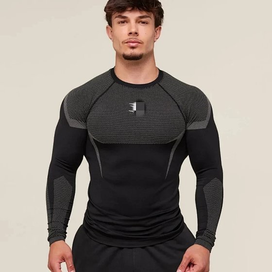 American Shark Outdoor Sports Fitness Running Training T-Shirt Men's Breathable Short Sleeve Top