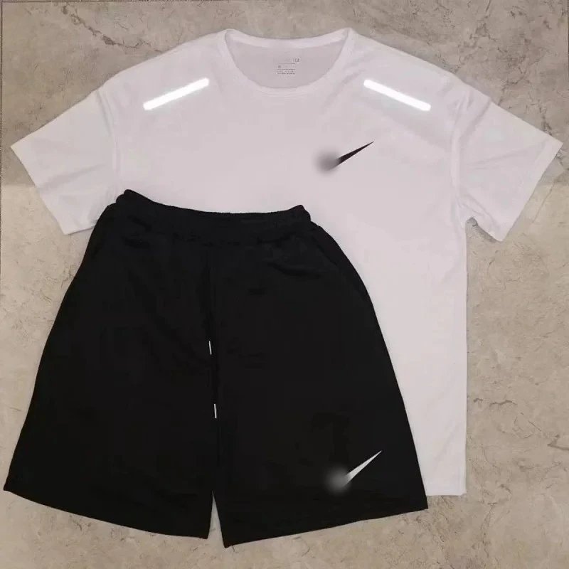 【 DX38-1 】 American T-shirt sports student training set, short sleeved track and field men's and women's running set, fitness basketball
