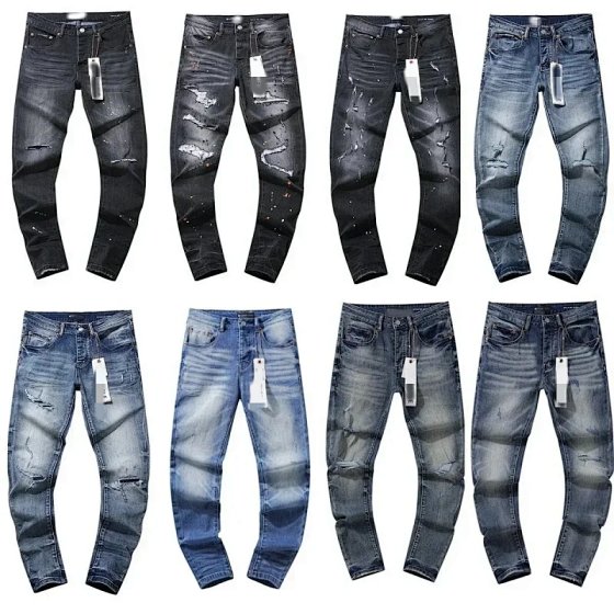 Purple Jeans American High Street Black Blue Distressed