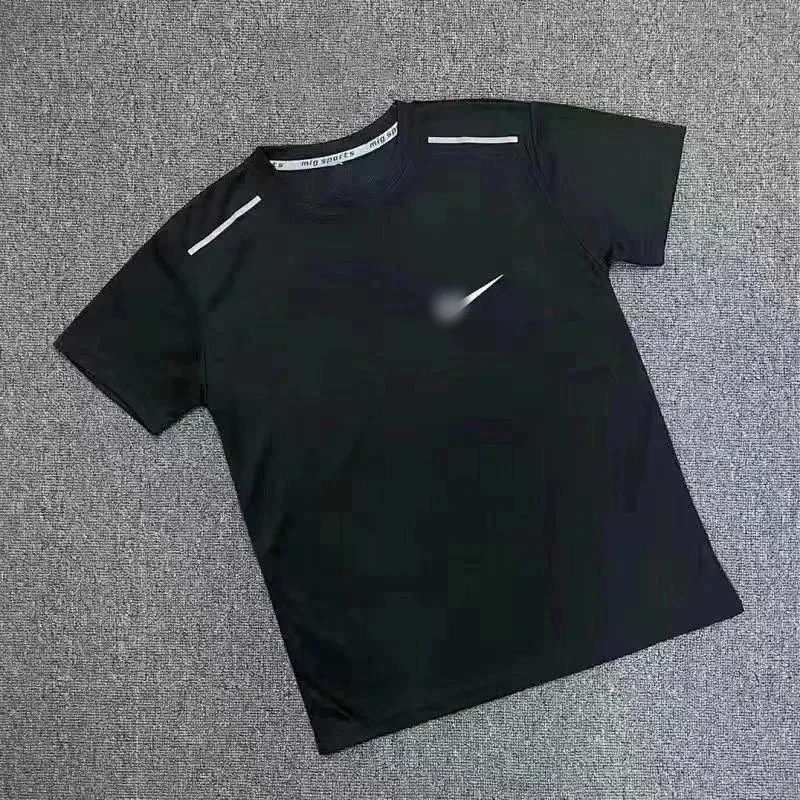 Reflective Checkmark Quick-Dry Short Sleeve Top - Black