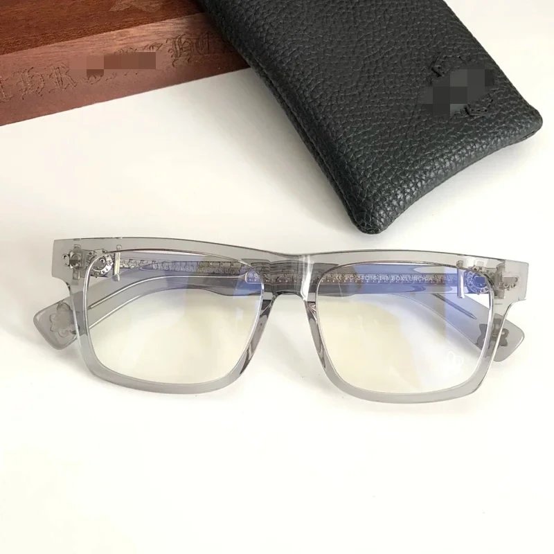 CH Optical Glasses High-Quality Vintage Acetate Transparent Frame Eyeglasses Box Lunch-A SIZE: 54-16-148