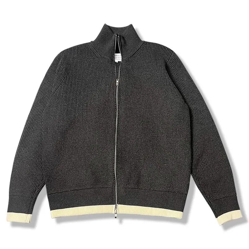 Maison Margiela Ribbed Zip-Up Knit Jacket T-Shirt