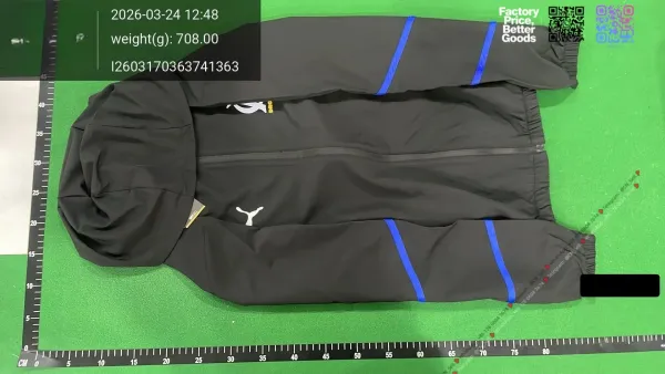 FC Barcelona Windbreaker Jacket Black with Royal Blue Panels Outerwear - 5