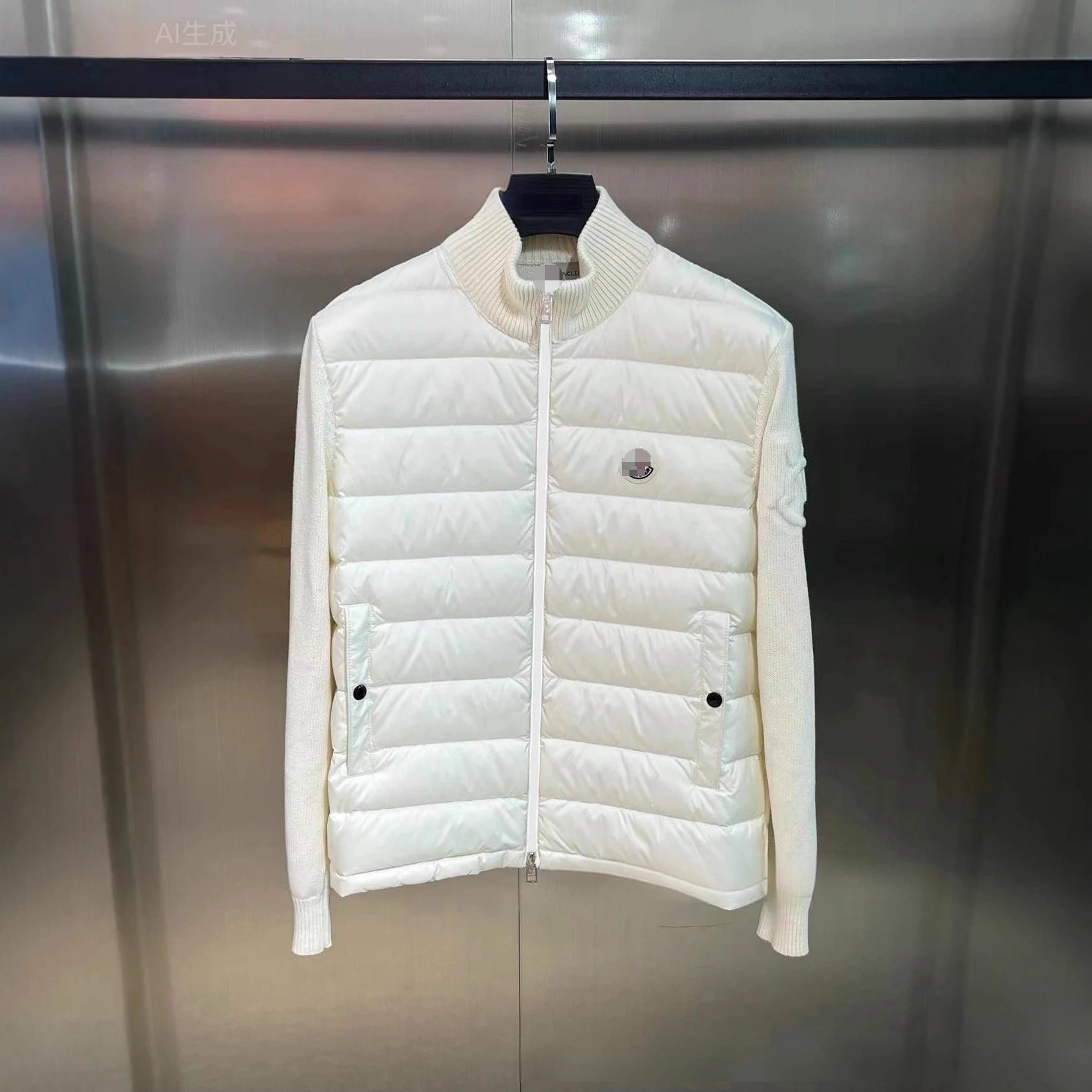 Moncler Down Jackets Quilted jacket — Zip-up cardigan 2-white
