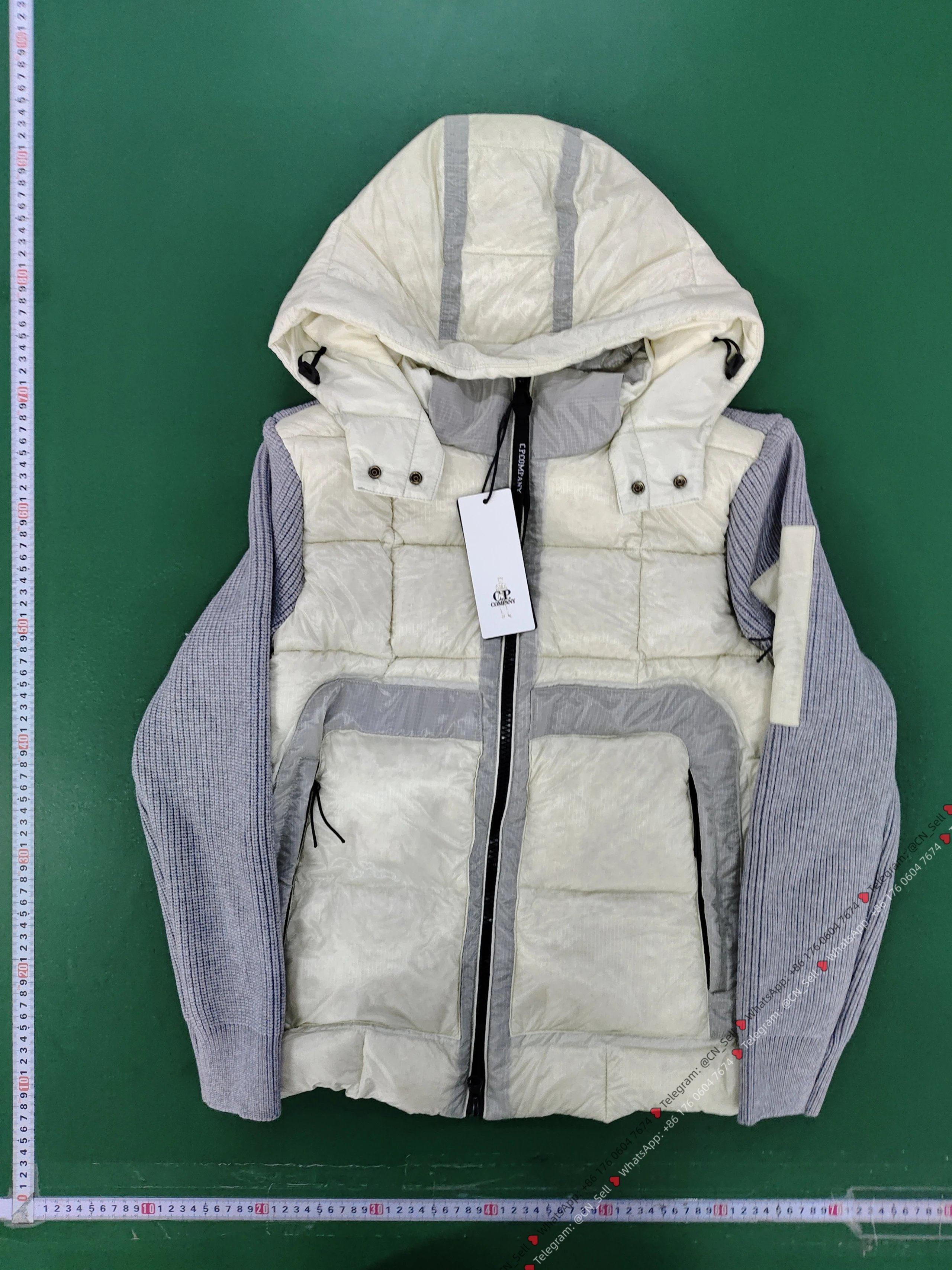 [SALE-90% White Duck Down] White Spliced Down Jacket