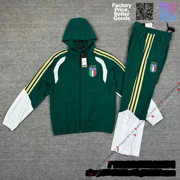 FIGC (Federazione Italiana Giuoco Calcio) FIGC Italia Tracksuit Green Gold White Tracksuit - 1