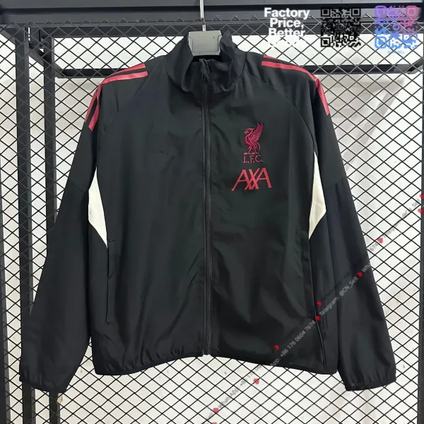 Liverpool FC x AXA Windbreaker Jacket Black - 1