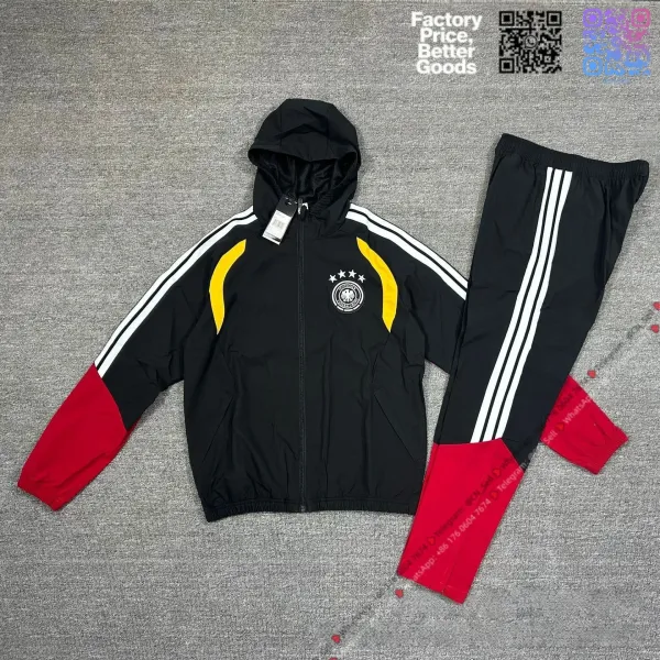 Adidas Germany National Team Training Tracksuit Black Yellow Red - 1