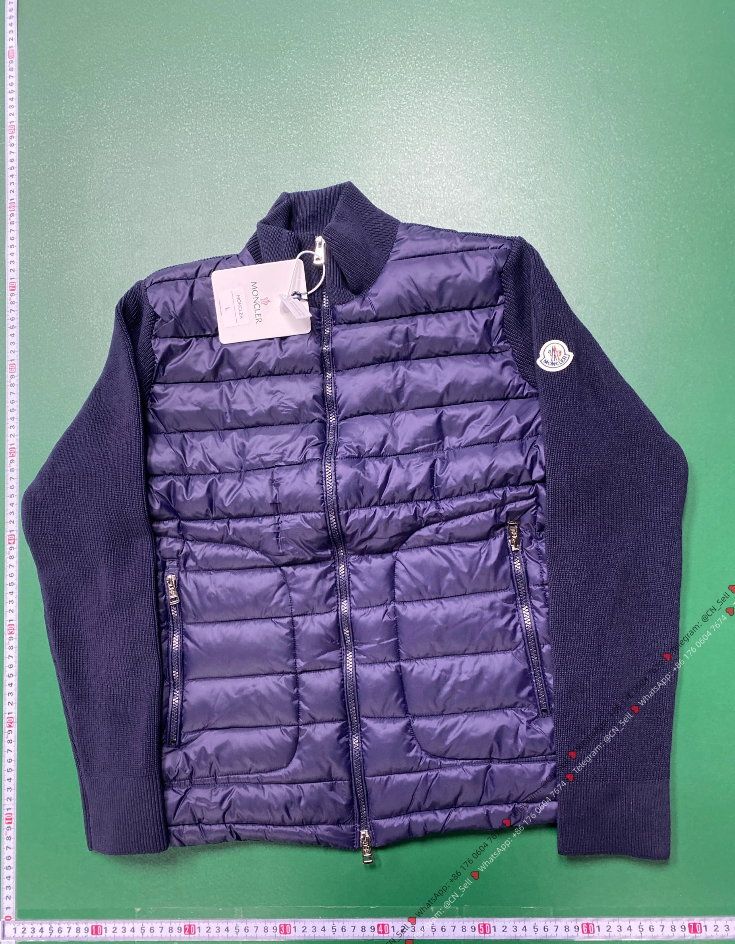 Moncler Down Jackets Quilted jacket — Zip Cardigan-Navy Blue