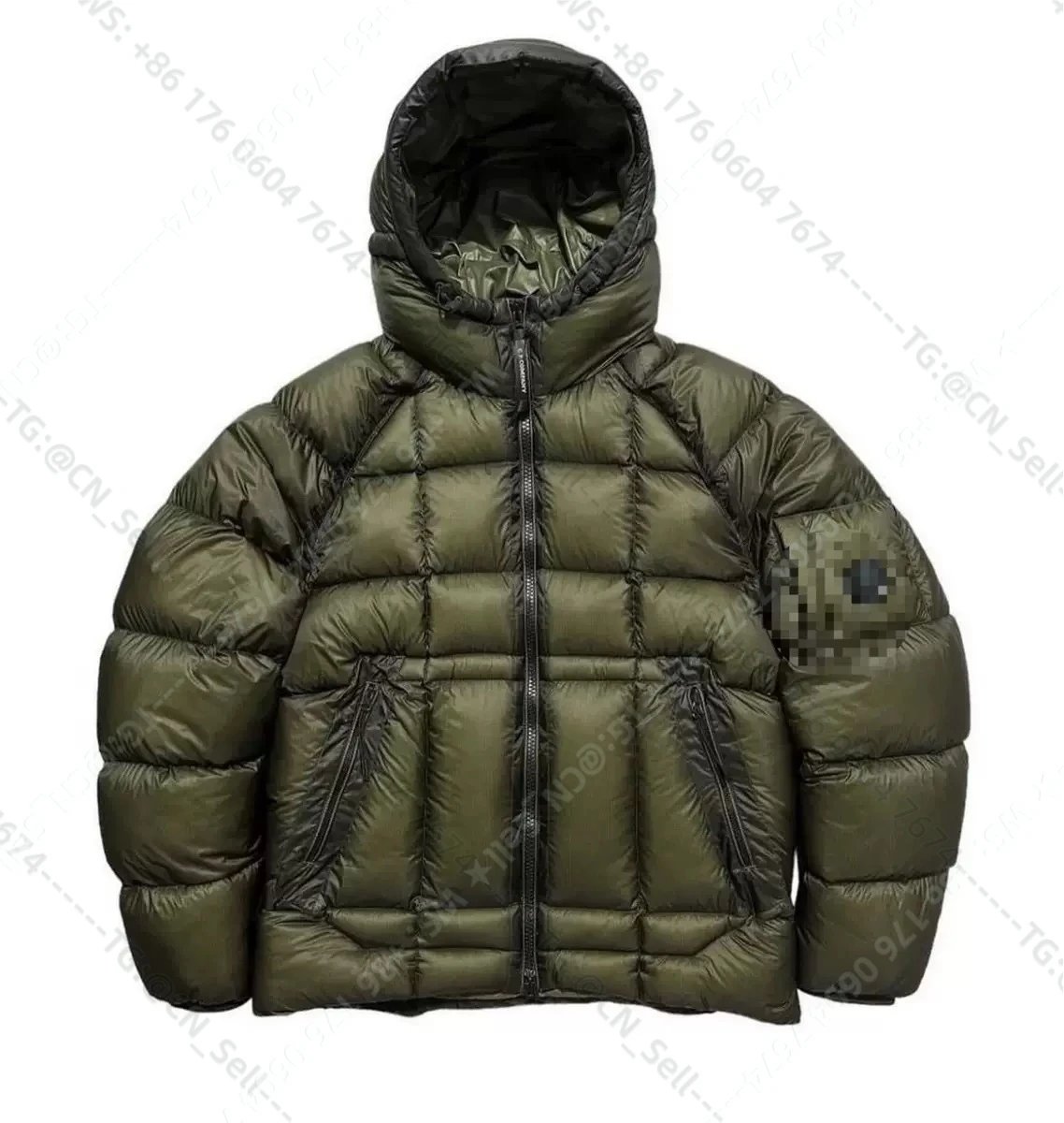 Military green down jacket