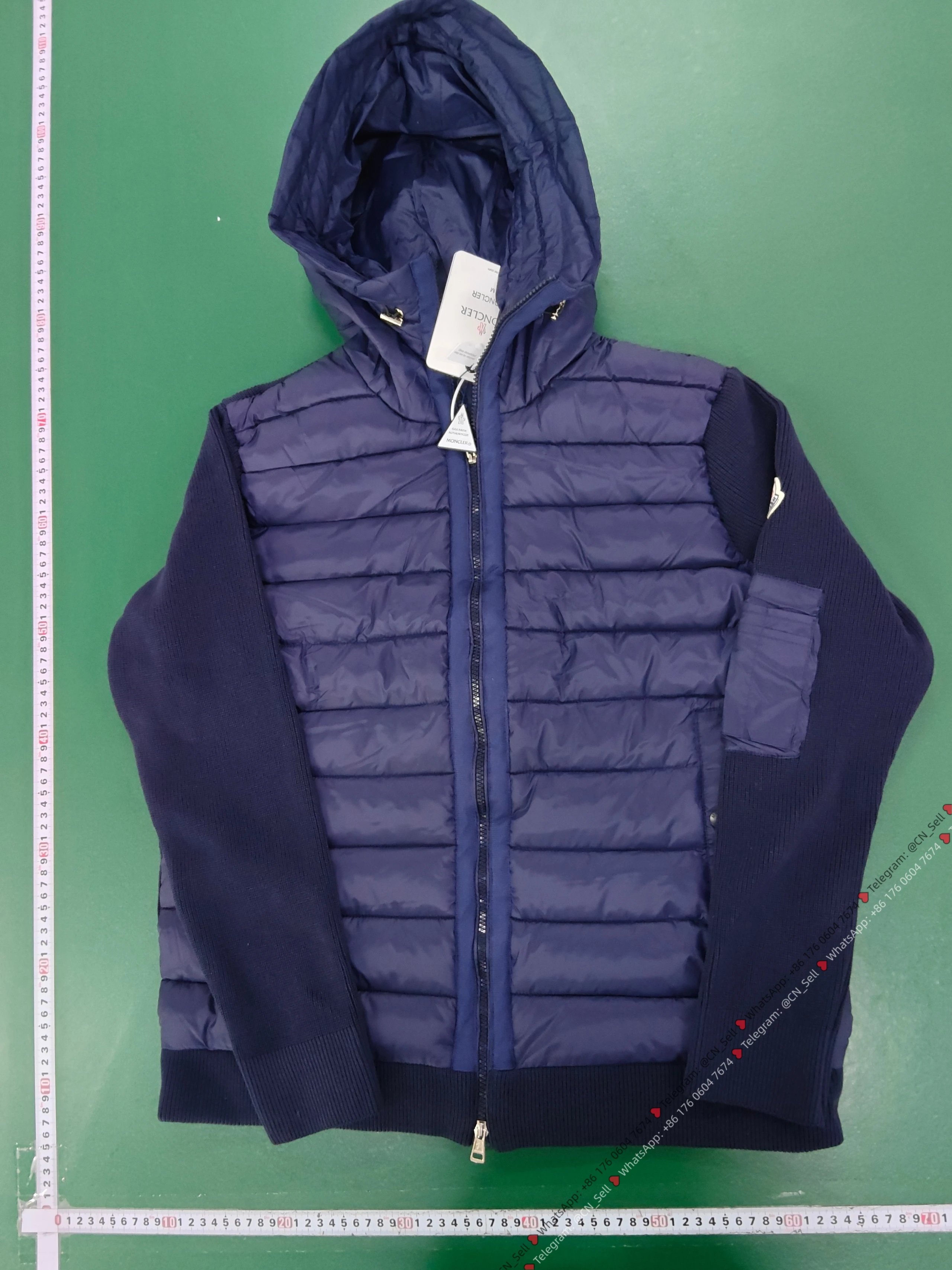 Moncler Down Jackets Quilted jacket — Hooded Cardigan-Navy Blue