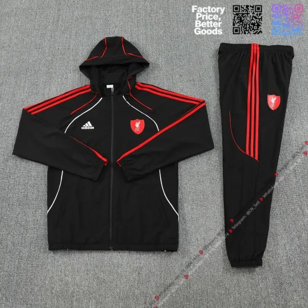 Adidas Liverpool FC Training Tracksuit Black / Red - 1