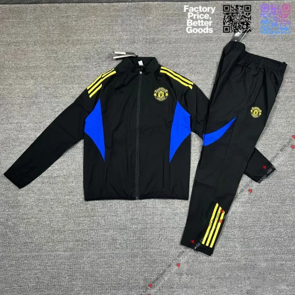 Manchester United Tracksuit Black Blue Yellow - 1