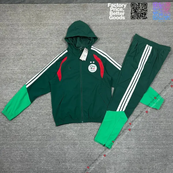 Casa Sport Algeria National Team Windbreaker Track Set Green / Red Tracksuit - 1