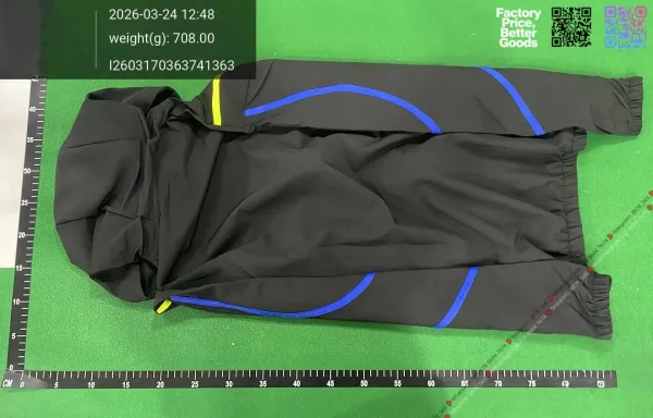 FC Barcelona Windbreaker Jacket Black with Royal Blue Panels Outerwear - 2