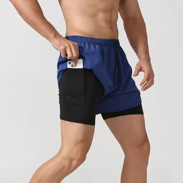 Design 2-in-1 Running Shorts Navy / Black - 1