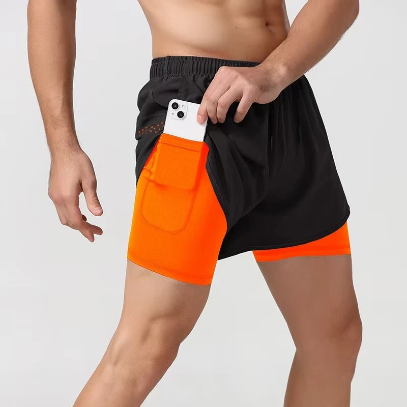 Design Running Shorts with Phone Pocket in Charcoal Gray - 15