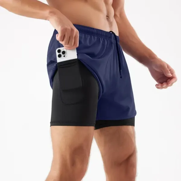 Design 2-in-1 Running Shorts Navy / Black - 1
