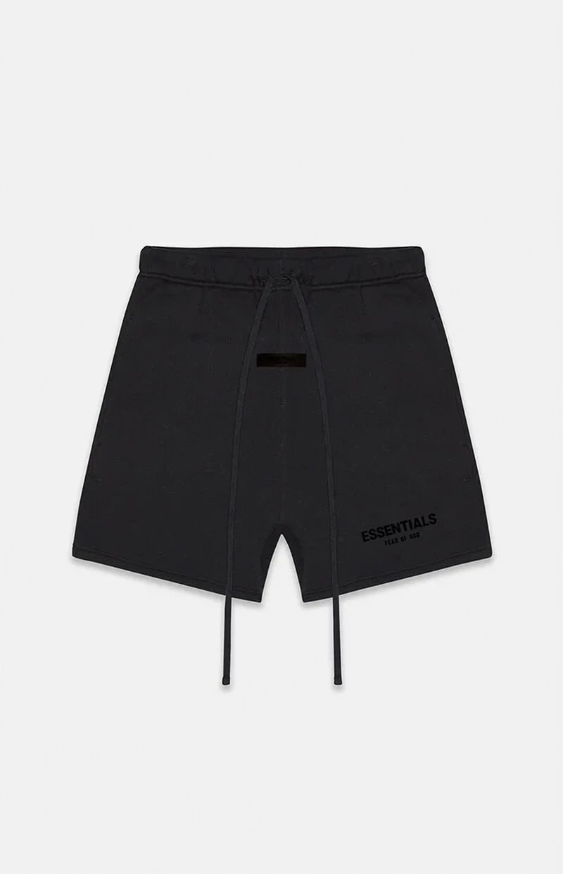 Fleece-Lined Shorts-Black