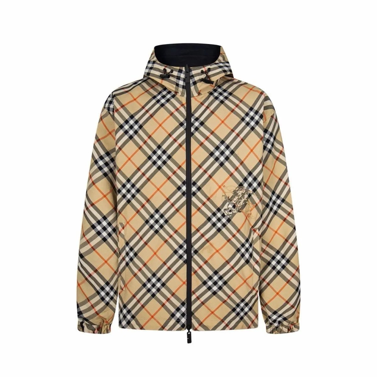CJL Spring and Autumn new casual men's plaid jacket hooded double-sided jacket